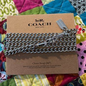 COACH Chain Strap - Silver 46"